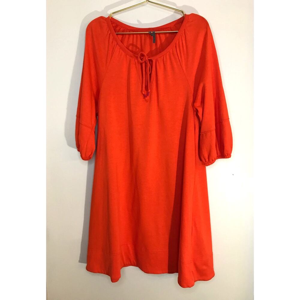 Anthropologie Anais Bright Orange Knit Shift Dress S Fall